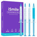 iSmile Teeth Whitening Gel Syringe Refill Pack - (3) 3ml Whitening Gel Syringes, (1) Remineralization Gel Syringe, No Sensitivity, Premium Quality, Use with LED Light and Trays iSmile Whitening