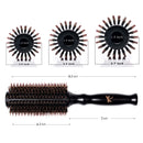 Boar Bristle Round Brush for Blow Drying Set. Round Hair Brush With Small 2" Wooden Barrel. Hairbrush Ideal to Add Volume and Body. Free 3 x Hair Clips & Travel Bag. Belula Store