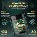 UPLIFE NAD+ Supplement 1,372mg Liposomal NAD+ with CoQ10, Resveratrol, Spermidine, L-Theanine, Apigenin & PQQ NMNH Alternative Booster for Cellular Energy, Healthy Aging, Immune Health 120 Capsules Infinity Warehouse