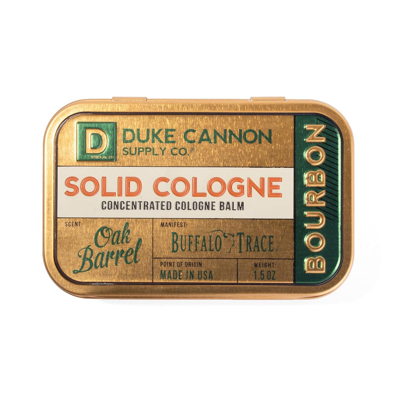 Duke Cannon Supply Co. Solid Cologne for Men Bay Rum (Citrus Musk, Cedarwood, Island Spice) - Concentrated Balm, Travel-Friendly Convenient Tin, 1.5 oz Infinity Warehouse