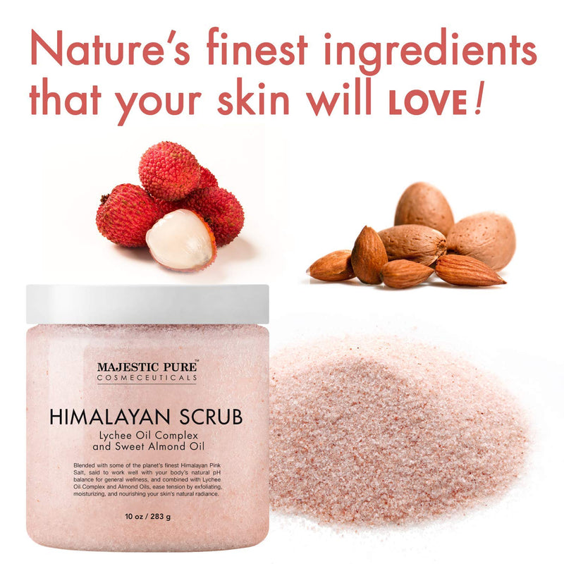 Majestic Pure Himalayan Salt Scrub and Orange Scrub Bundle – Exfoliating and Moisturizing Body scrub Combo MAJESTIC PURE