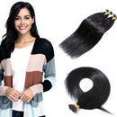 16 Inches I Tip Human Hair Extensions 100 Strands/Pack Pre Bonded Keratin Stick Tipped Hair Extensions Cold Fusion Hairpiece Long Straight For Women