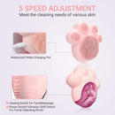 MelodySusie Electric Sonic Facial Cleansing Brush with Heated Massaging, Silicone Face Cleansing Device for Deep Cleaning & Gentle Exfoliating, Rechargeable, Valentine's Gifts for Women MelodySusie