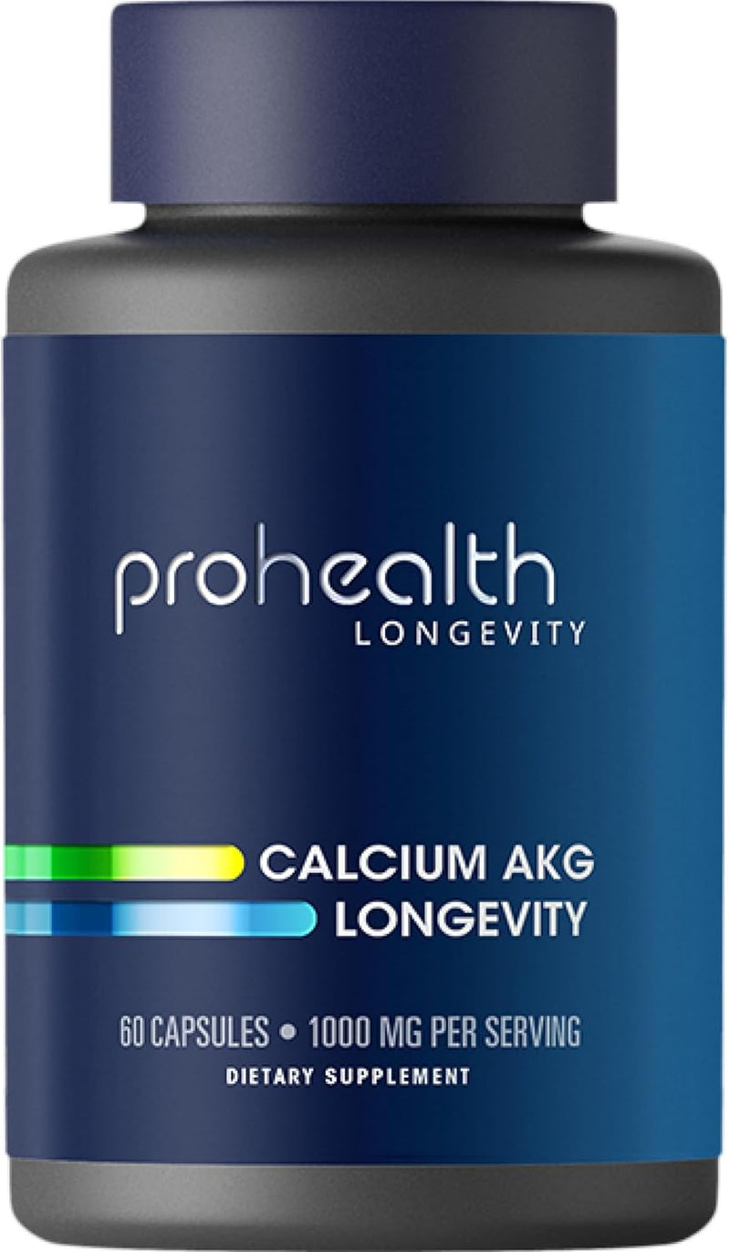 ProHealth, Ca AKG Supplement (Alpha Ketoglutarate) (1,000 mg per 2 Capsule Serving, 60 Capsules). Supports Metabolic Function and Healthy Aging Processes. Infinity Warehouse