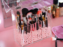 FOOCORDDY Covered Makeup Brush Holder with Dustproof Lid, Large Capacity Acrylic Clear Cosmetic Brush Storage Organizer for Vanity FOOCORDDY