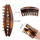 DEEKA 6 Inches Extra Large Size Hair Claw Clips Thick Long Hair Clips Resin Plastic Tortoise Shell Hairpins Fashion Stylish Hair Grips Hair Barrettes for Women (Brown) DEEKA