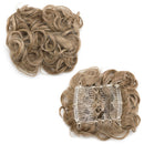 Messy Bun Hair Piece with Combs Clip in Bun Scrunchie Juva Bun Dish Fluffy Wavy Hair Updo Easy Stretch Big Chignon Short Ponytail Hairpiece for Women sandy Brown & Bleach Blonde Benehair