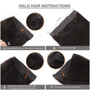Sassina Halo Hair Extensions Human Hair, Invisible Miracle Wire, One Piece Fish Line Hair Extensions