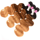 UNice Ombre Body Wave Human Hair 3 Bundles Brazilian Remy Hair Weaves Extensions T1B427 Color 18 18 18 inch UNICE Store
