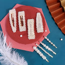 28 PCS Hingwah Pearls and Acrylic Resin Hair Clips, Handmade Hair Barrettes, Marble Alligator bobby pins, Glitter Crystal Geometric Hairpin, Elegant Gold Hair Accessories, Gifts for Women Girls Magicsky