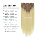Lacer Human Hair Clip In Extensions Balayage Color R