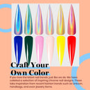 Beetles Chrome Nail Powder Kit Black White Colors Gel Polish Mirror Effect Holographic Aurora Iridescent Pearlescent Manicure Art Decoration Glitter, Holo Nail Powder 8 Colors 1g or 0.5g/Jar beetles Gel Polish