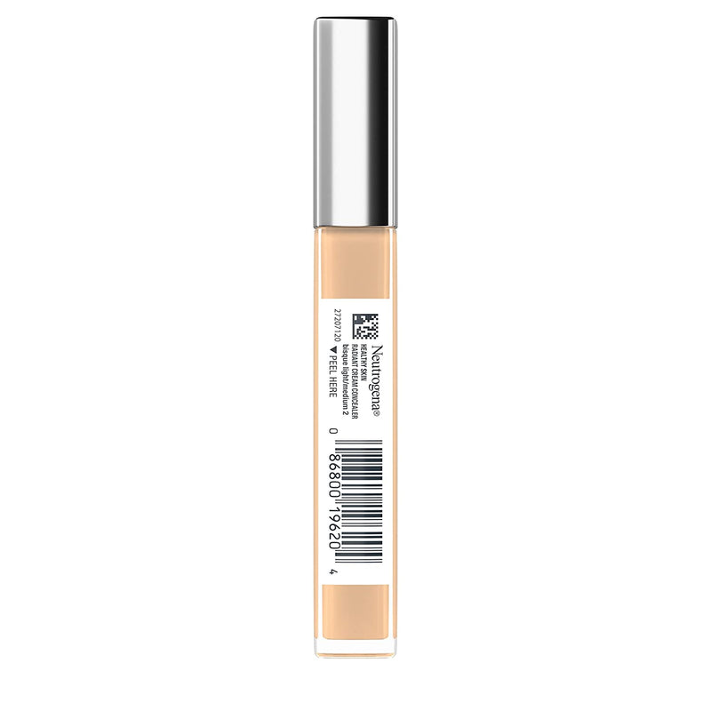 Neutrogena Healthy Skin Radiant Brightening Cream Concealer with Peptides & Vitamin E Antioxidant, Lightweight Perfecting Concealer, Non-Comedogenic, Bisque Light/Medium 02 neutral undertones, 0.24 oz Neutrogena Store