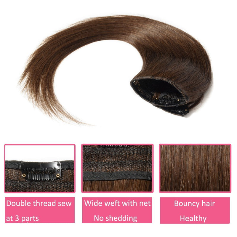 14 Inch Clip in Hair Extensions Remy Human Hair Standard Weft Clip on Hairpieces 45g Soft Silky Straight Hair for Women Beauty Gift