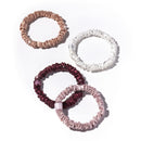 Slip Silk Crystal Skinnie Scrunchies in Manhattan Nights - 100% Pure 22 Momme Mulberry Silk Scrunchies for Women - Hair-Friendly Silk Scrunchies - Luxurious Elastic Hair Scrunchie Set (4 Scrunchies) SLIP