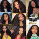 QTHAIR 12A Grade Brazilian Deep Wave Human Hair(8" 10" 10",300g,Natural Black) 100% Unprocessed Brazilian Virgin Hair Deep Curly Hair for Black Women QTHAIR