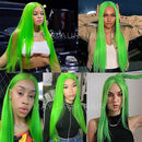 Maycaur Lace Front Wigs Long Straight Hair 22 Inch Lime Green Color Wigs for Fashion Women Synthetic Lace Front Wigs with Natural Hairline Maycaur Store