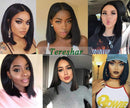 Tereshar Bob Wigs Short Black Wig Silky Straight Synthetic Hair Short Bob Wigs for Women Daily Cosplay Party Halloween Wigs (12 inche) Tereshar