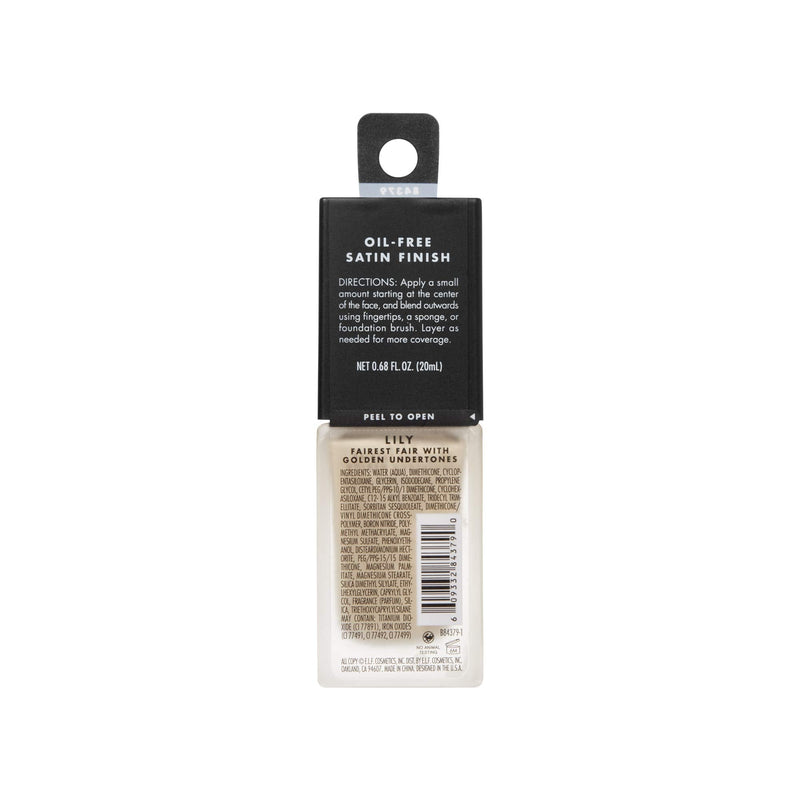 e.l.f. Flawless Finish Foundation, Lightweight & Medium Coverage, Semi-Matte Finish, Lily, 0.68 Fl Oz (20mL) e.l.f.