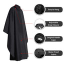 HABBIBI Nylon Salon Barber Cape for Men Women Hairdressing Waterproof, Snap Closure Apron Hair Cutting Stylist Capes for Adults 59x51 Inches- Professional and Home Use (Carbon Black) HABBIBI