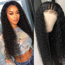 Iris Queen Curly Human Hair Wigs for Black Women 4x4 Lace Front Wigs Brazilian Human Hair Wig with Baby Hair Pre Plucked 150% Density Bleached Knots(18inch Curly) Iris Queen