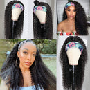 Eooma Curly Headband Wig Human Hair Wigs for Black Women (20 inch) Brazilian Curly None Lace Front Wigs Human Hair Scarf No Gel Glueless Remy Hair Wig Eooma