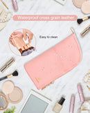 Pink Makeup Brush Holder Makeup Brush Case Organizer Travel Makeup Brush Pouch Stand-up Foldable Portable Makeup Artist Storage Bag for Women (Pink) TANTO
