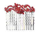 Faship Gorgeous Red Crystal Floral Hair Comb Faship Store