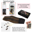 GOO GOO Hair Extensions 18 Inch Wire Hair Extensions Natural Black Mixed Chestnut Brown 80g Ombre Wire Hair Extensions with Transparent Line Hairpiece Long Hair Extensions GOO GOO