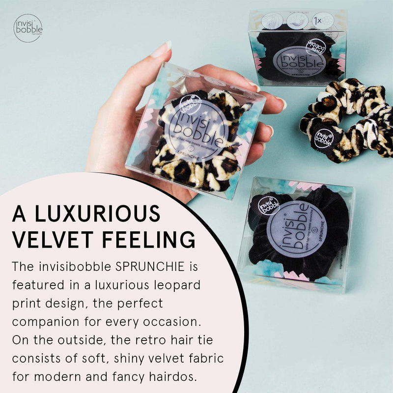 invisibobble Sprunchie Spiral Hair Ring - Purrfection - Scrunchie Stylish Bracelet, Strong Elastic Grip Coil Accessories for Women - Gentle for Girls Teens and Thick Hair invisibobble