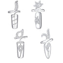 MYOSAPRK 4 PCS Rhinestone Fingernail Opening Ring Nail Decoration Finger Tip Ring Nail Protecting Fingernail Gift for Women Girls (Fingernail Opening Ring S) MYOSPARK