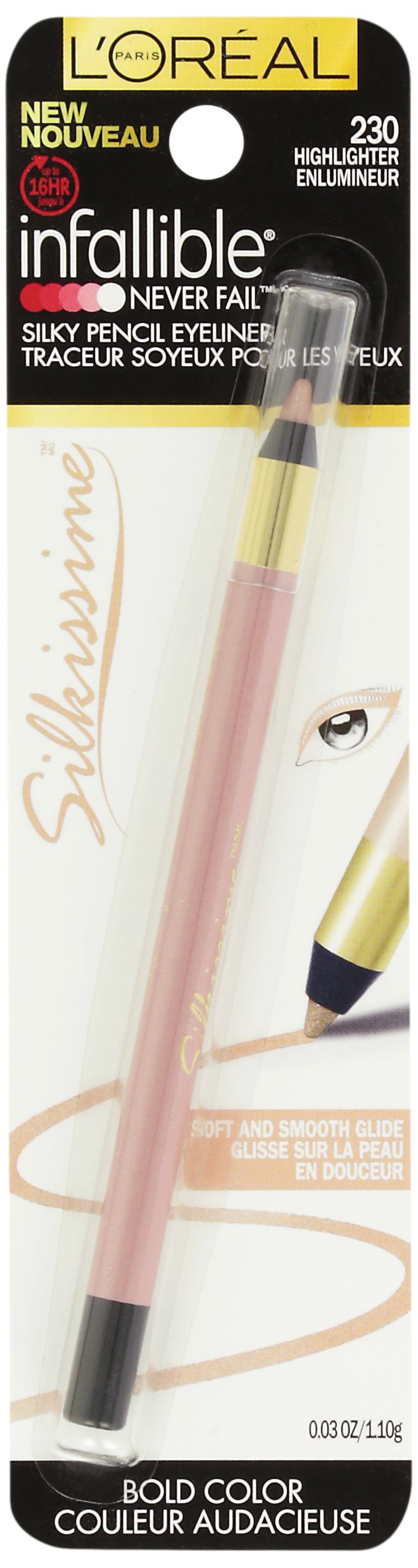 L'Oréal Paris Infallible Eye Silkissime Eyeliner, Highlighter, 0.03 oz. L'Oréal Paris