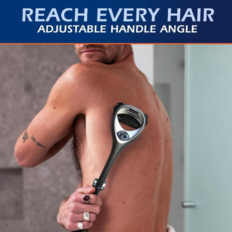 Bakblade 2.0 SilverBak Back Shavers for Men: DIY Hair Shaver, Safety Blade Technology & Ergonomic Handle, Wet & Dry Shaving (Extra Blades Included) Infinity Warehouse