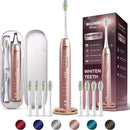 Wagner Stern IntelliBrush Series Whitening Electric Toothbrush with Pressure Sensor. Offers 4 Brushing Modes, 3 intensities, 8 Soft Brush Heads, and a Luxury Travel case. Infinity Warehouse