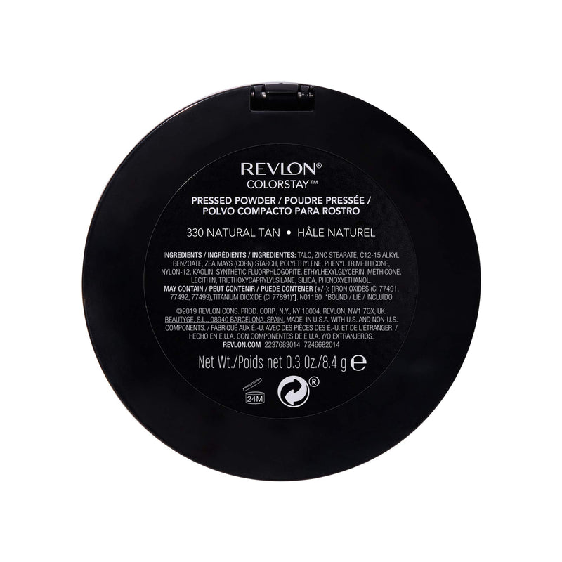 Revlon ColorStay Pressed Powder, Longwearing Oil Free, -Fragrance Free, Noncomedogenic Face Makeup, Natural Tan (330) REVLON
