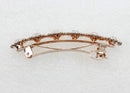Faship Clear Crystal Rose Gold Plated Floral Small Hair Barrette Clip Faship