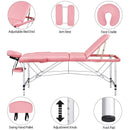 Yaheetech Massage Tables Portable Lash Bed for Eyelash Extensions Aluminium Tattoo Table Height Adjustable Spa Bed Lightweight with Non-Woven Bag, Pink Yaheetech