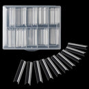 Extra Long C Curve Half Cover Nail Tips 100 Pcs, XXL Clear Long Straight Square Shape Nail Tips for Acrylic False Nails Previvo Traceless Nail Tips With Box,10 Sizes Previvo