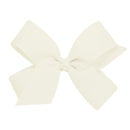 Wee Ones Girl's Large Classic Grosgrain Hair Bow on WeeStay Clip w/Knot Wrap Center- Antique White Wee Ones