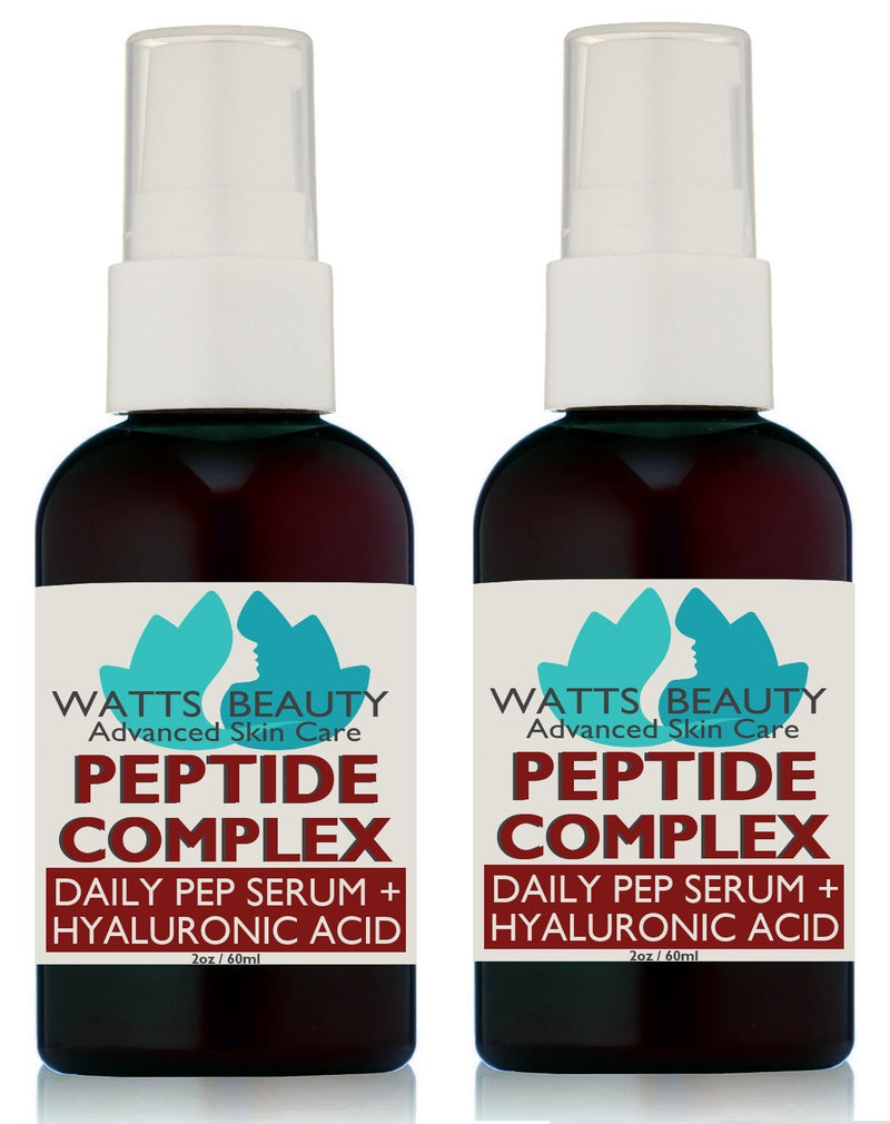 Watts Beauty Peptide Anti-Aging Face Serum - Hyaluronic Acid and Collagen Boosting Daily Face Care Polypeptide Complex with L-Arginine Firms Wrinkles and Boosts Collagen 4 oz Watts Beauty