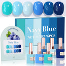 Double Rhythm 6 Pcs 15 ML Gel Polish Set Same Color Same Bottle Soak Off Gel Polish Kit Nail Art Manicure Salon DIY at Home for Women (Jelly Burgundy Red Glitter Silver -T6-56) Infinity Warehouse