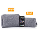 Large Makeup Bag Zipper Pouch Travel Cosmetic Organizer for Women and Girls (Large, Grey) Narwey