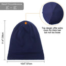 Satin Lined Hair Cover Sleep Cap - Adjustable Stay on No Fading Slouchy Skull Night Sleeping Beanie for Frizzy Natural Curly Hair Protection - Solid Navy GB Selected