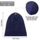 Satin Lined Hair Cover Sleep Cap - Adjustable Stay on No Fading Slouchy Skull Night Sleeping Beanie for Frizzy Natural Curly Hair Protection - Solid Navy GB Selected