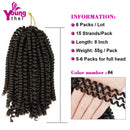 Spring Twist Crochet Braids Hair 6 Packs 8inch Ombre Colors Synthetic Braiding Bomb Twist Low Temperature Kanekalon Fiber Fluffy Hair Extensions (