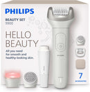 Philips Epilator Series 9000 - Cordless Wet and Dry Electric Epilator, Hair Removal for Legs, Body and Bikini, with ProGuide, 9 Accessories Including Pedicure Head, 60 min. Runtime, Model BRE728/00 Infinity Warehouse