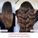 Maxfull Seamless Clip In Remy Hair Extensions Ombre Brown with Silicon Base, Invisi-PU Real Remy Hair Extensions Clip On Human Hair, 7pcs, 22inch, 110g Maxfull Store