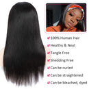 Subella Straight Headband Human Hair Wigs 150% Density Brazilian Virgin Hair Machine Made None Lace Front Wigs Human Hair for Black Women 22inch Subella