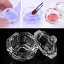 Karlash Nail Art Acrylic Liquid Powder Dappen Dish With Lid Clear Glass Crystal Cup Glassware Tools Glass Dappen Dish Nail Crystal Bowl Glass… (Pack of 2) Karlash