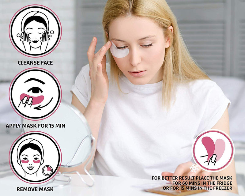 Jakuva 30 Pairs Crystal Collagen Eye Masks Under Eye Patches For Anti-Aging, Remove Dark Circle & Bags, Moisturising & Hydrating (Milk White) Jakuva